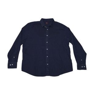 Untuckit‎ Men's 2XL Regular Fit Dark Blue Button Up Long Sleeve Dots 100% Cotton